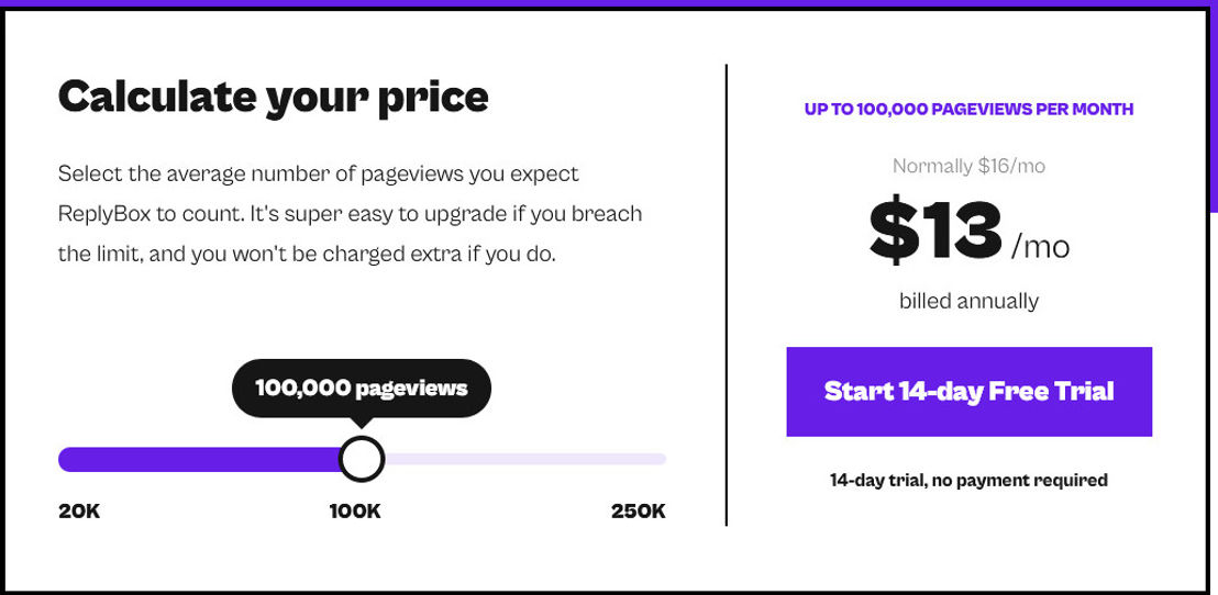 ReplyBox pricing