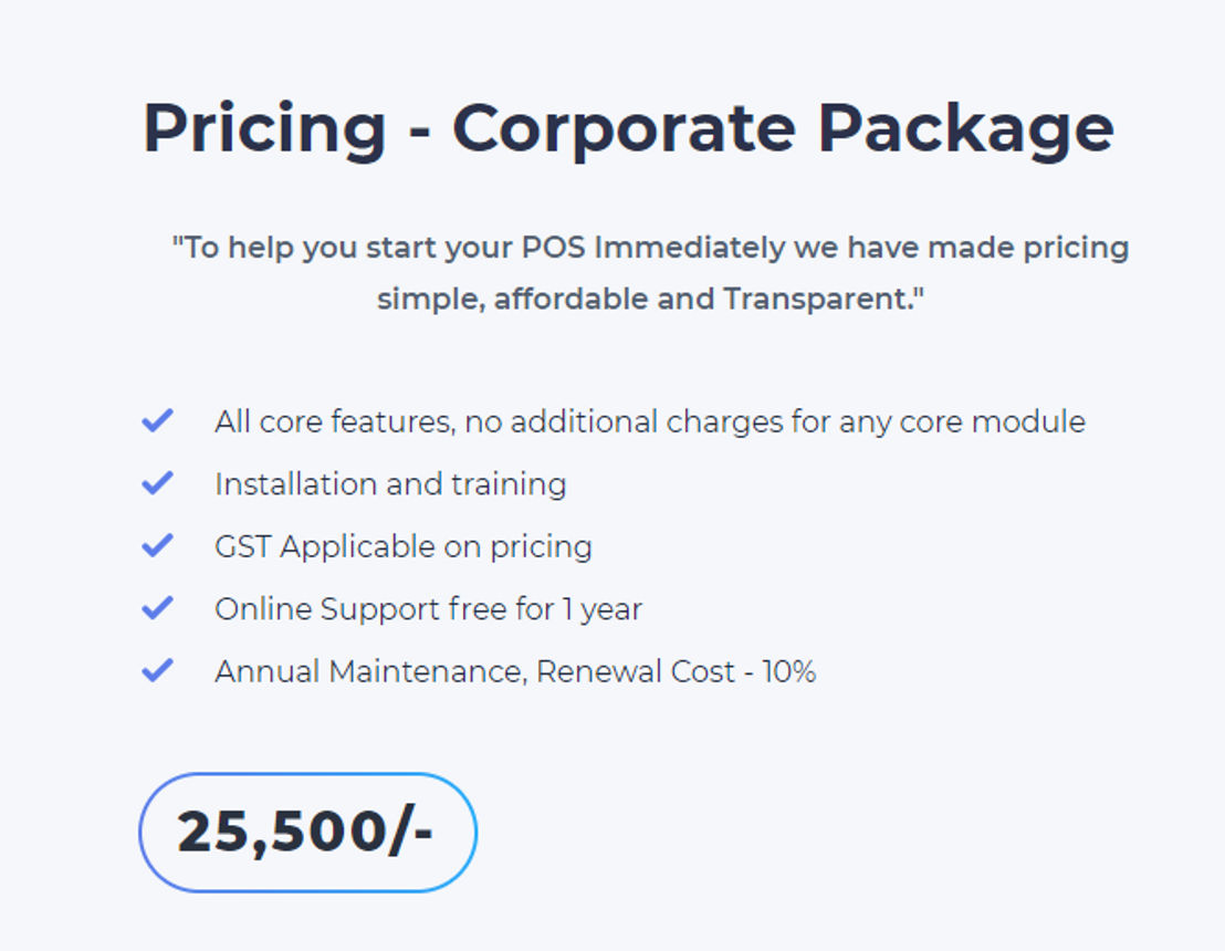 RestroERP pricing