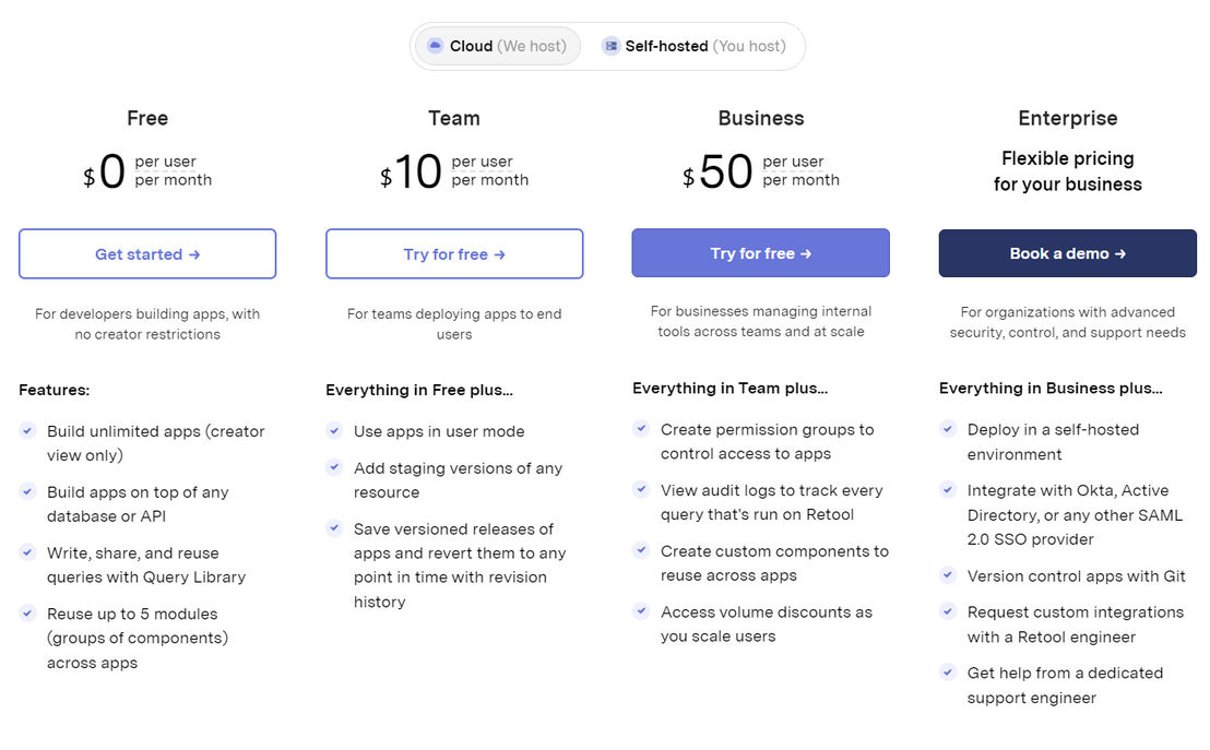 Retool pricing