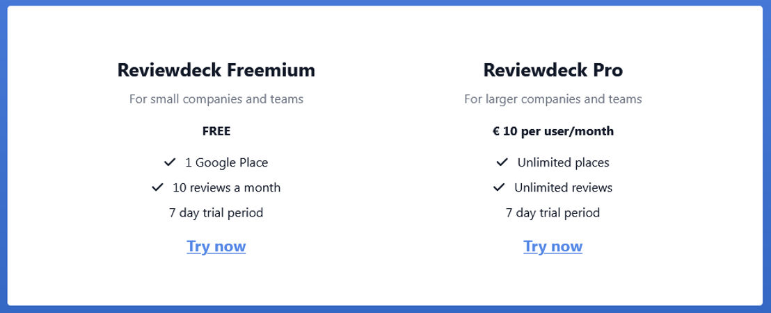 Reviewdeck pricing