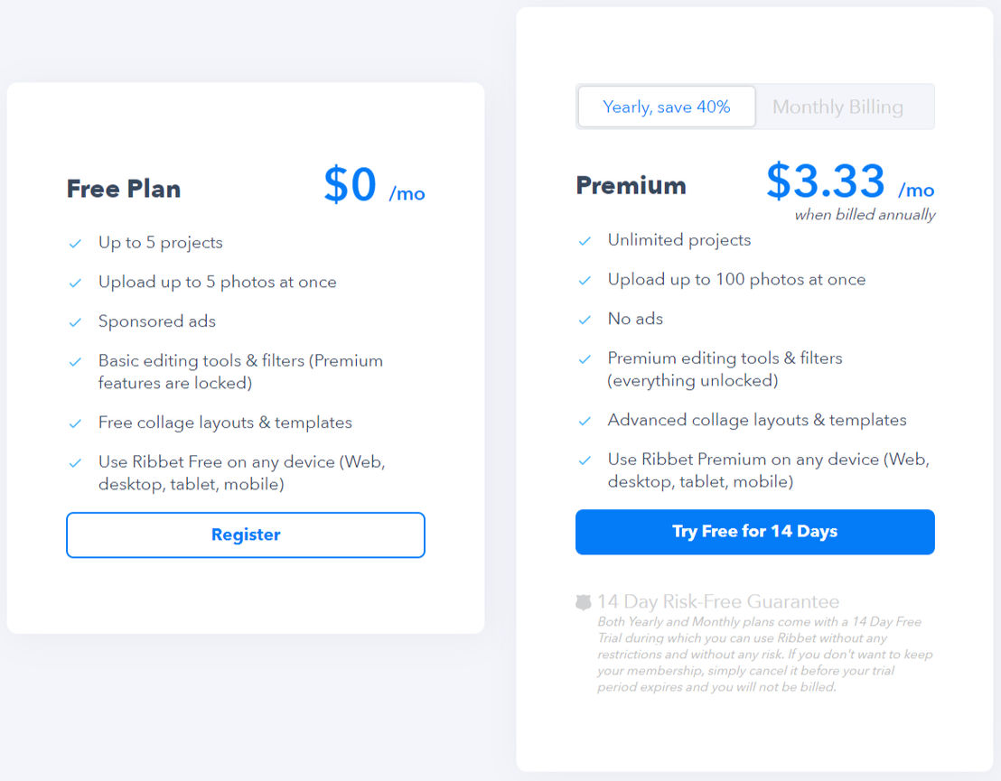 ribbet pricing