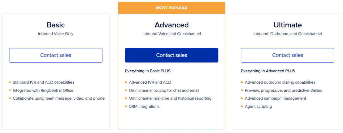 ringcentral-contact-center pricing