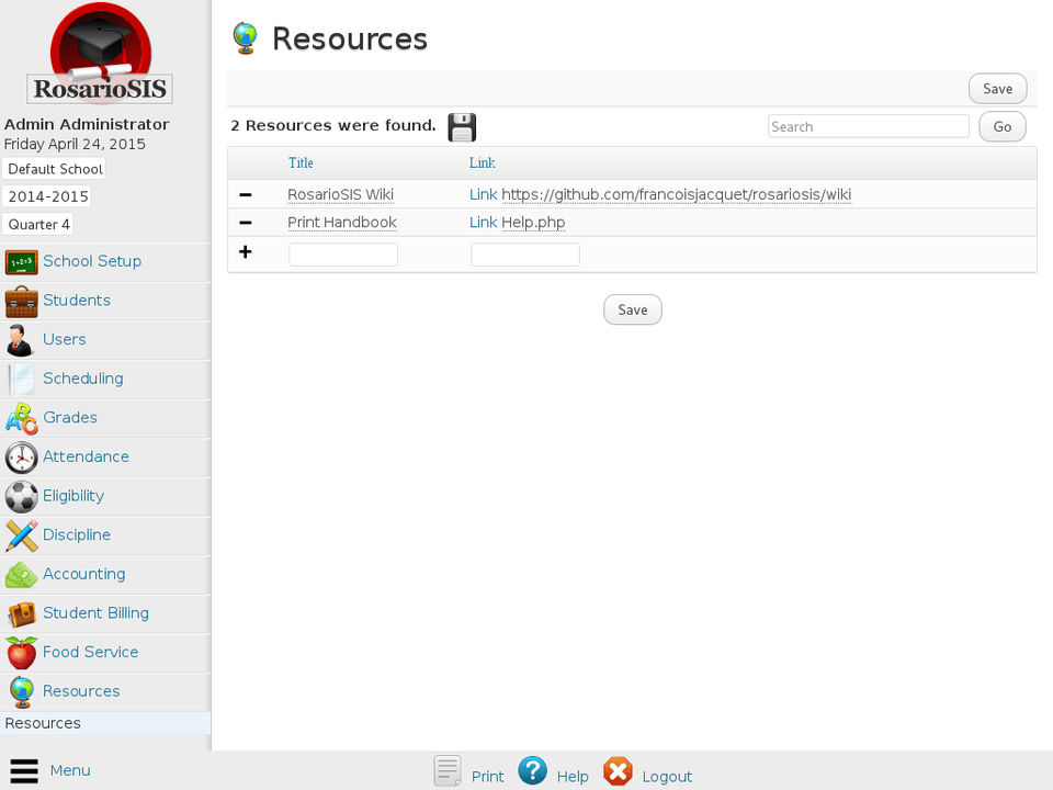 RosarioSIS : Handbooks screenshot