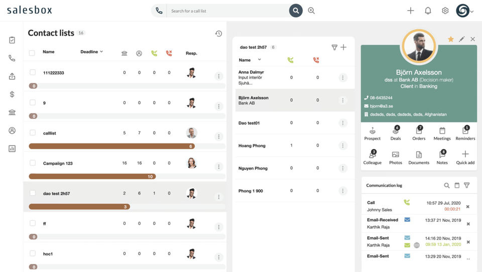 Salesbox CRM: Contact screenshot