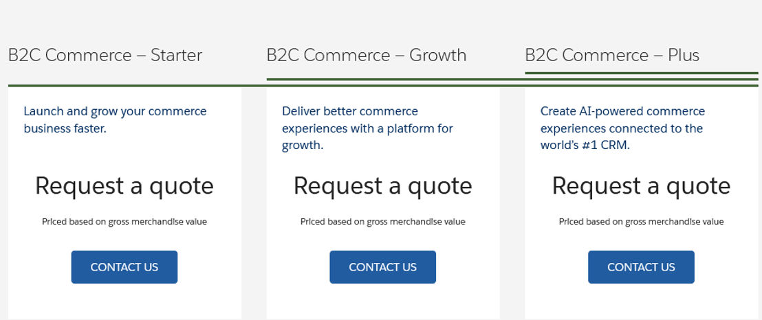 salesforce-b2c-commerce pricing