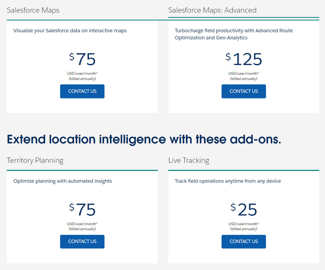 salesforce-maps pricing