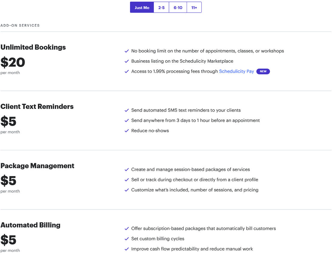 Schedulicity pricing