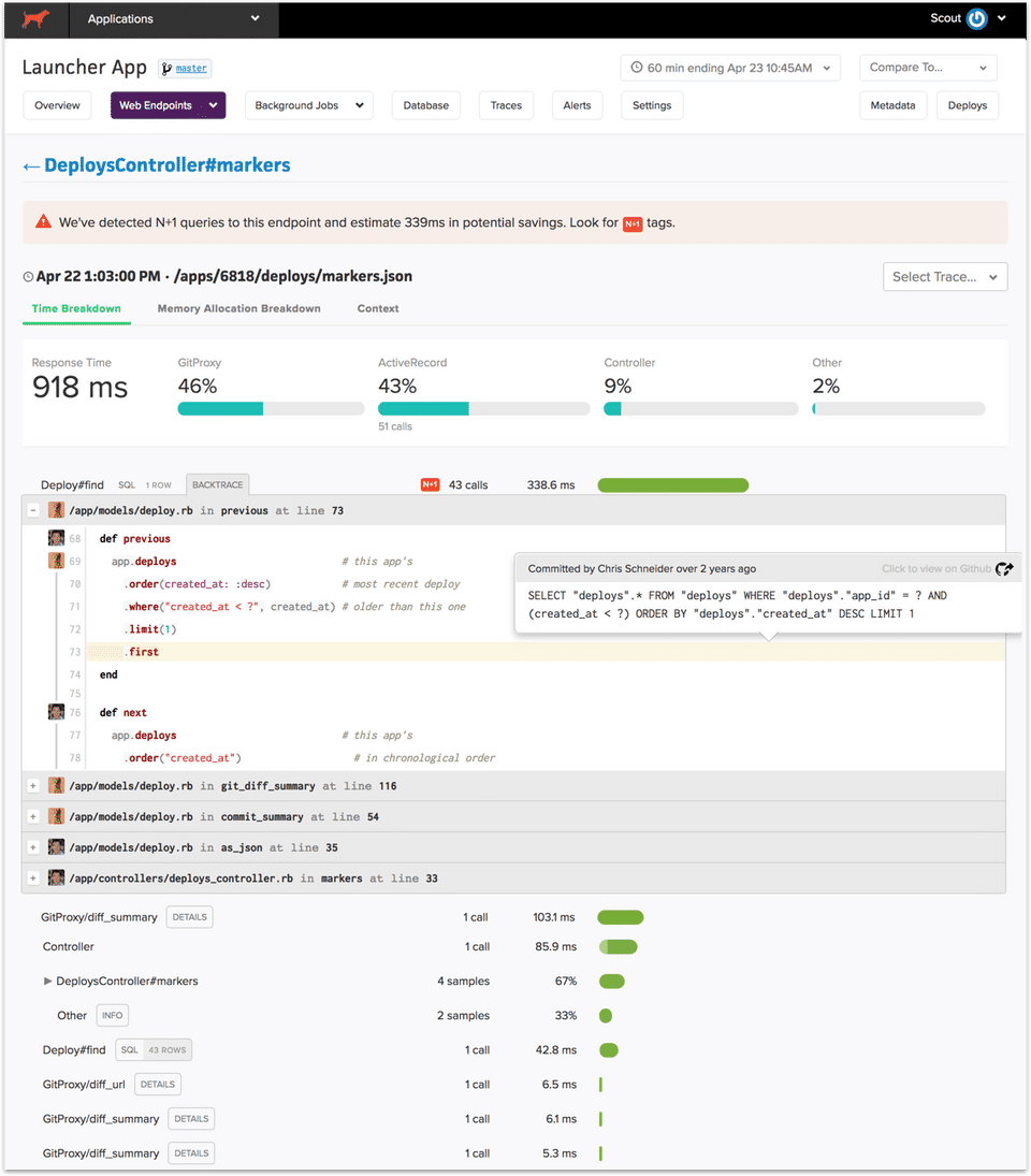 Scout APM screenshot
