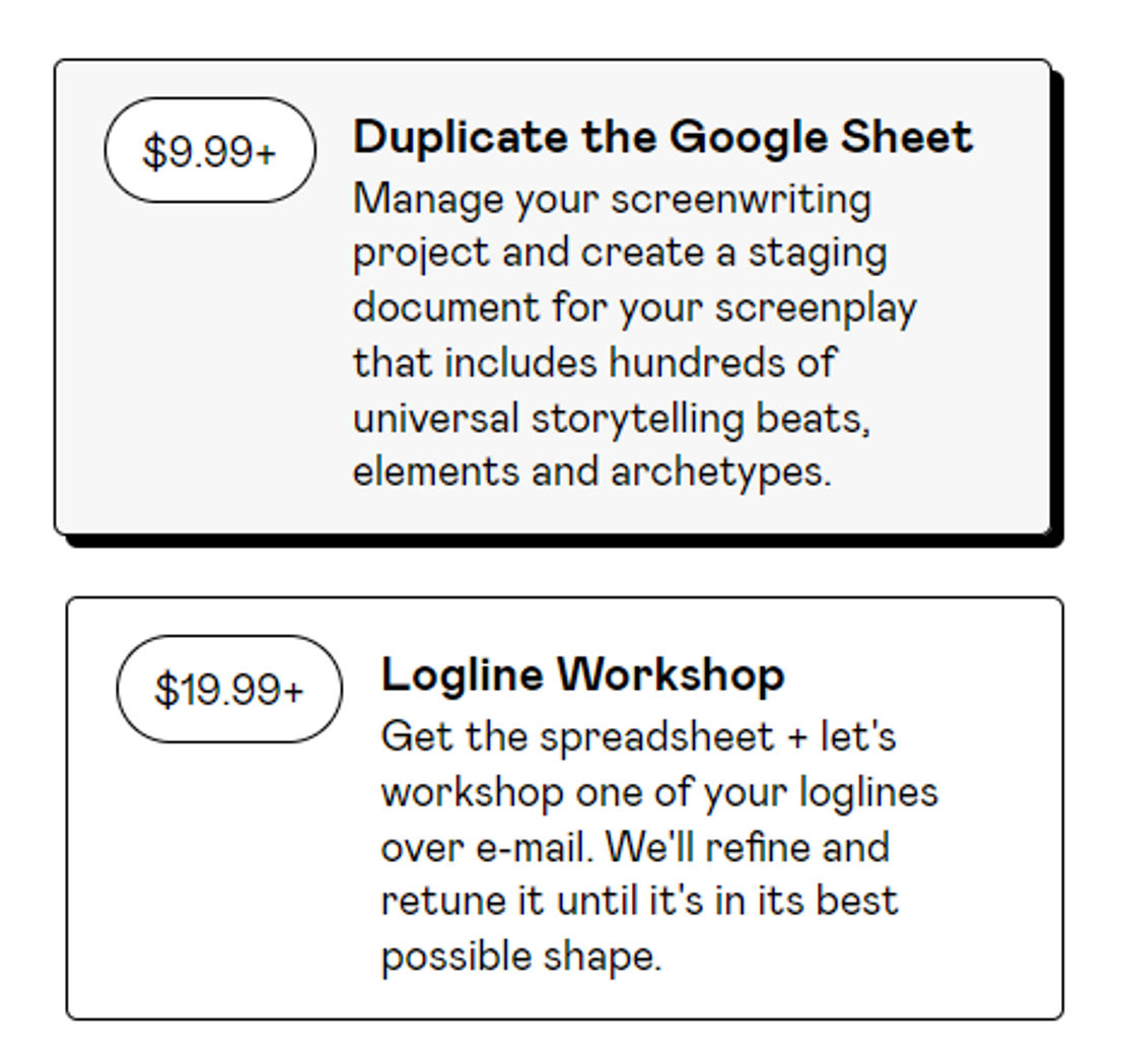 Screenwriting Dashboard pricing