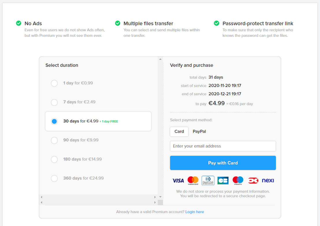 sendsecure-io pricing