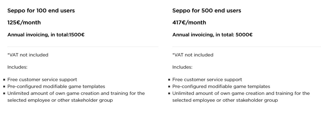 seppo pricing