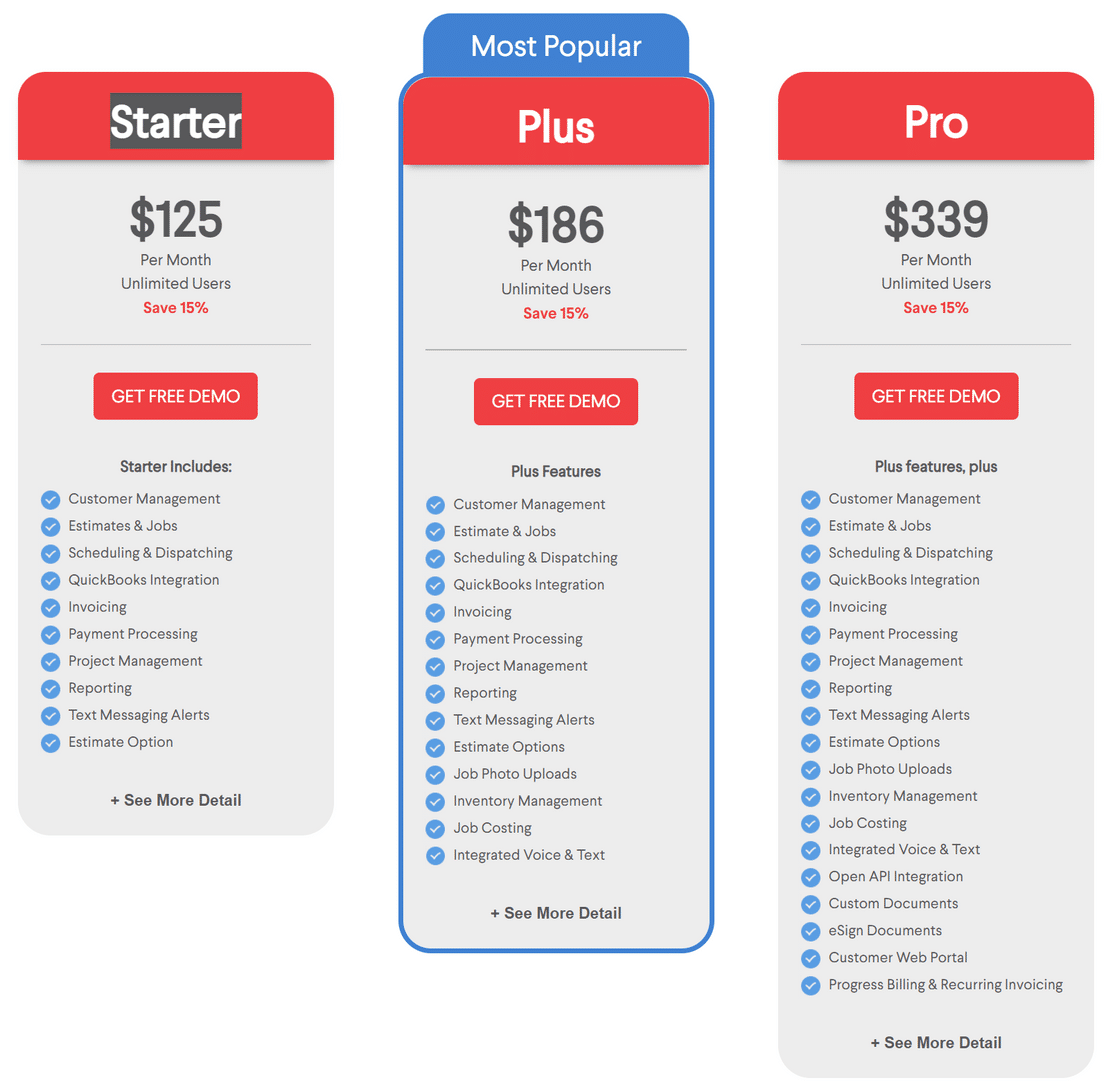 service-fusion pricing