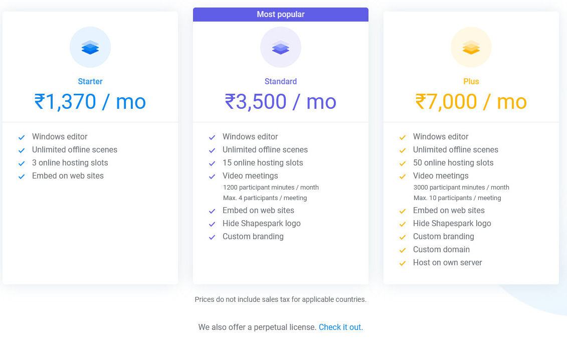 Shapespark pricing