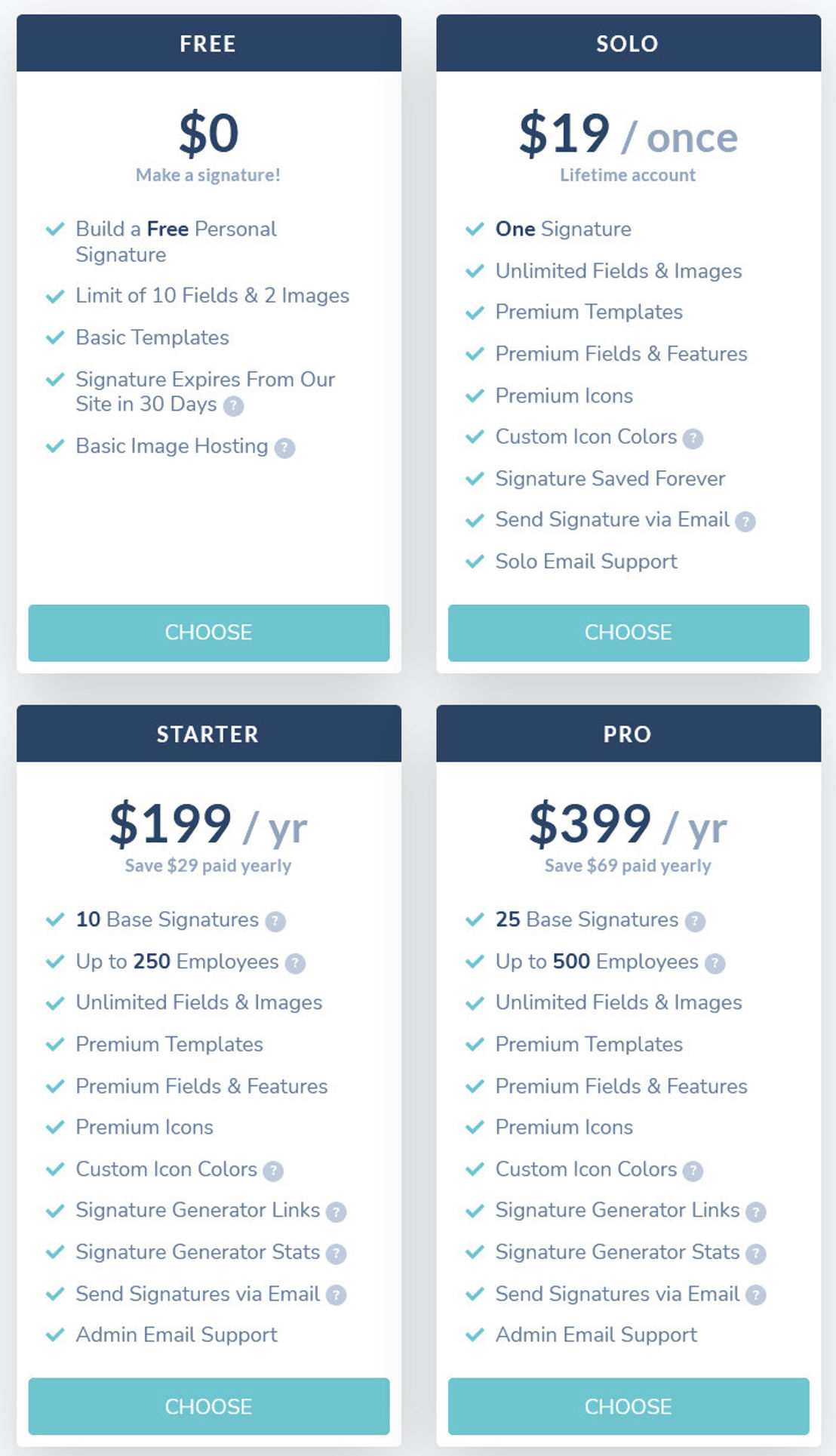 signature-email pricing