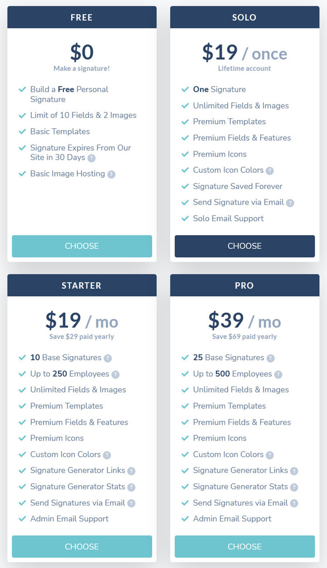 Signature.email pricing