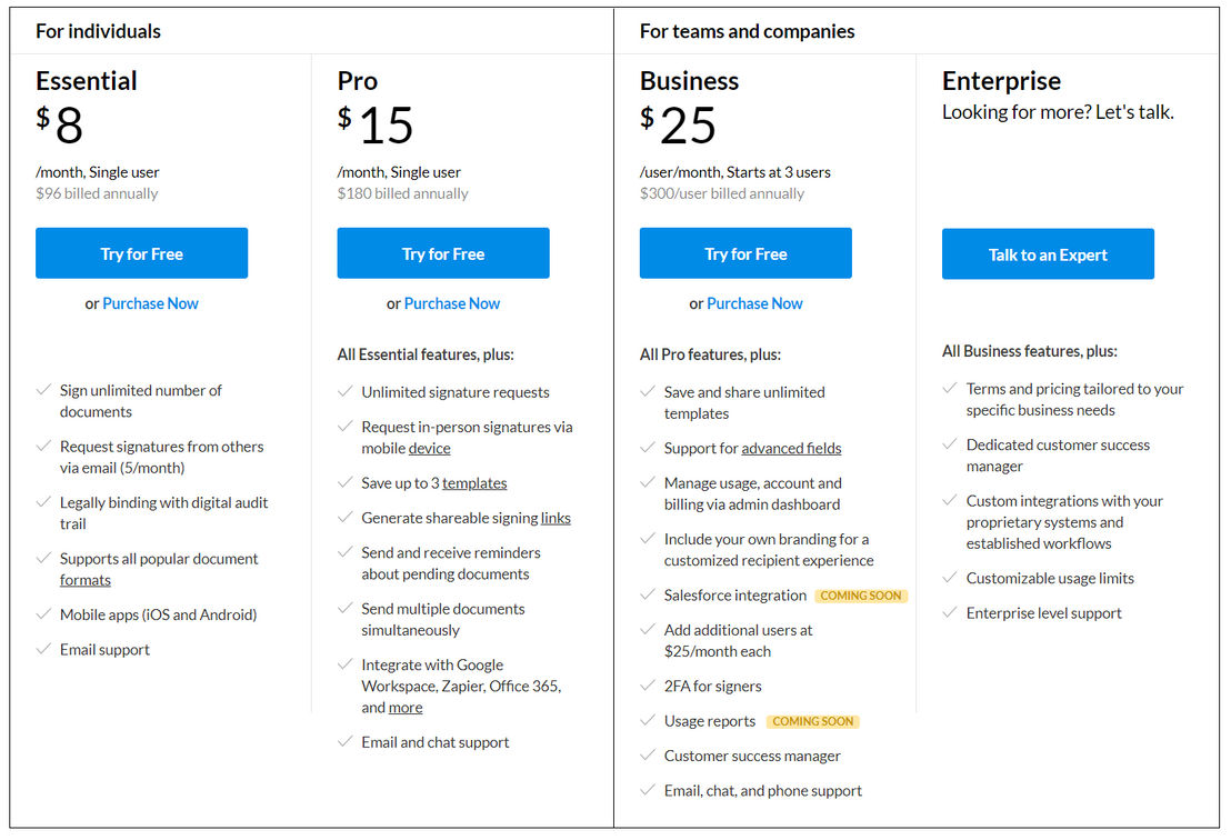 SignEasy pricing