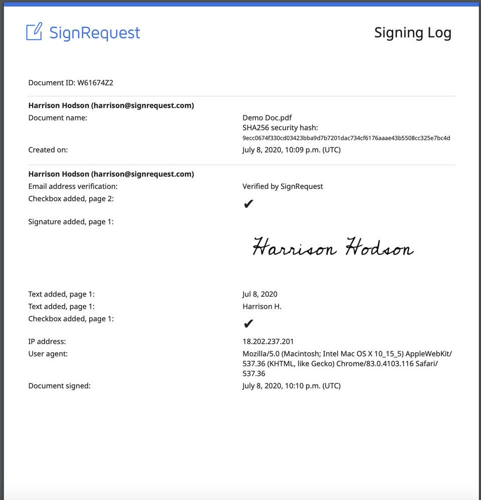 Signing Log screenshot-thumb