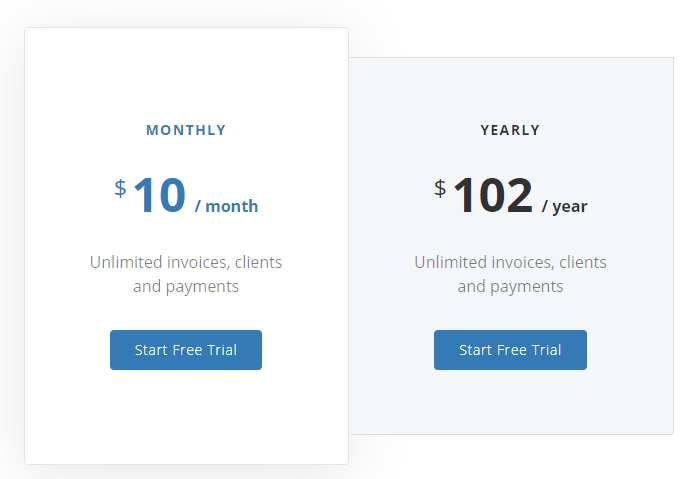 Simple Invoices pricing