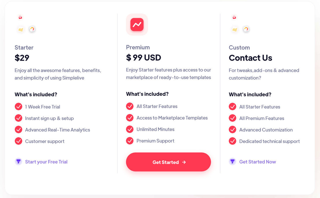 simplelive pricing