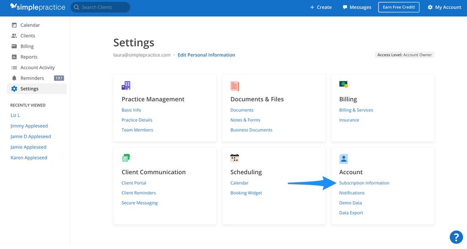 SimplePractice Account