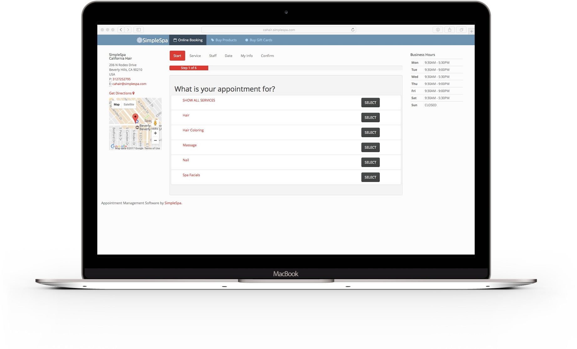 SimpleSpa : Online Booking screenshot