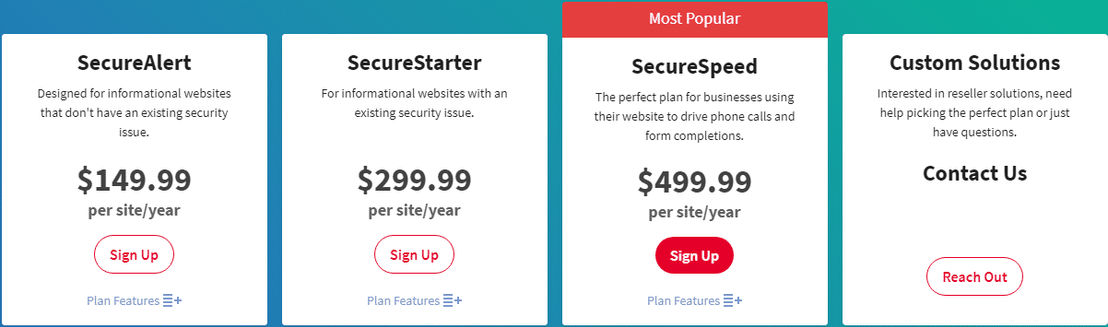 SiteLock pricing