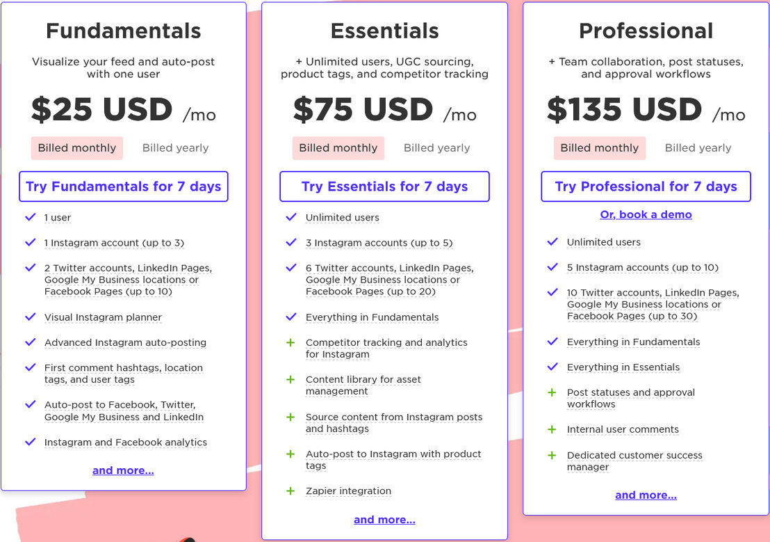 Sked Social pricing