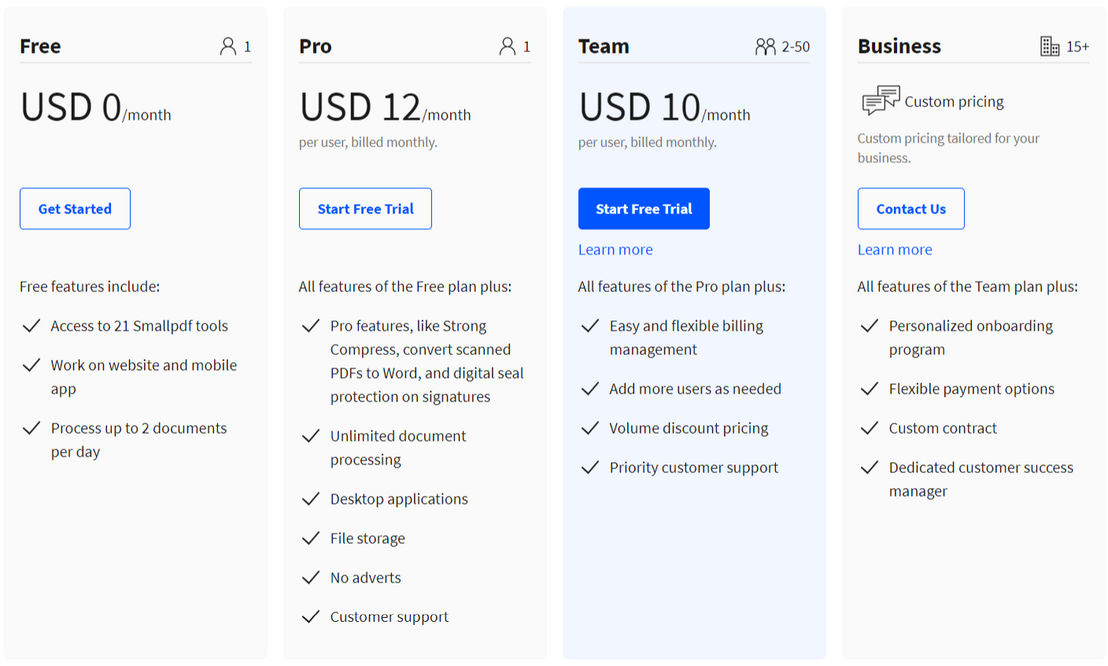 Smallpdf pricing