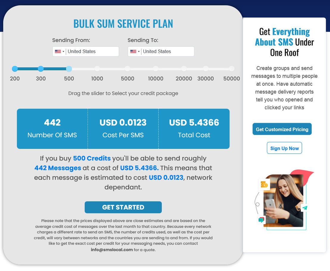 smslocal pricing