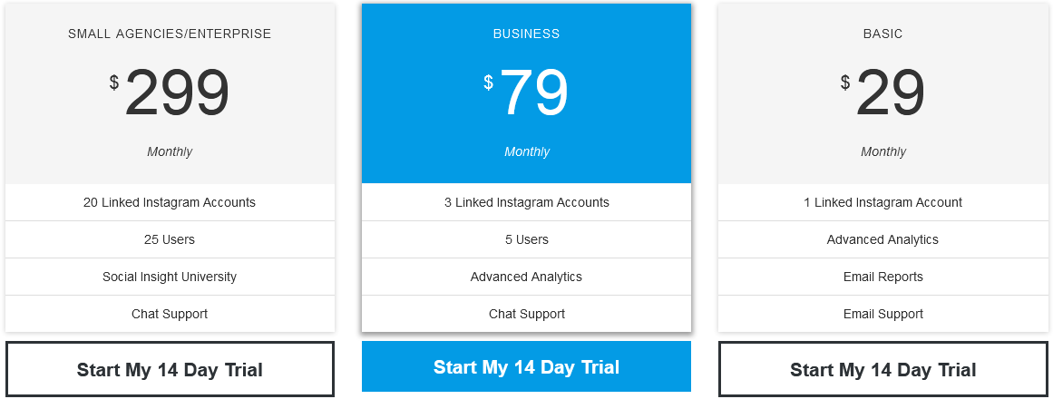 Social Insight pricing