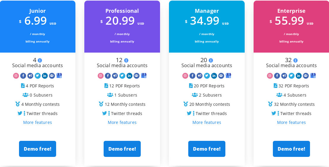 SocialGest pricing