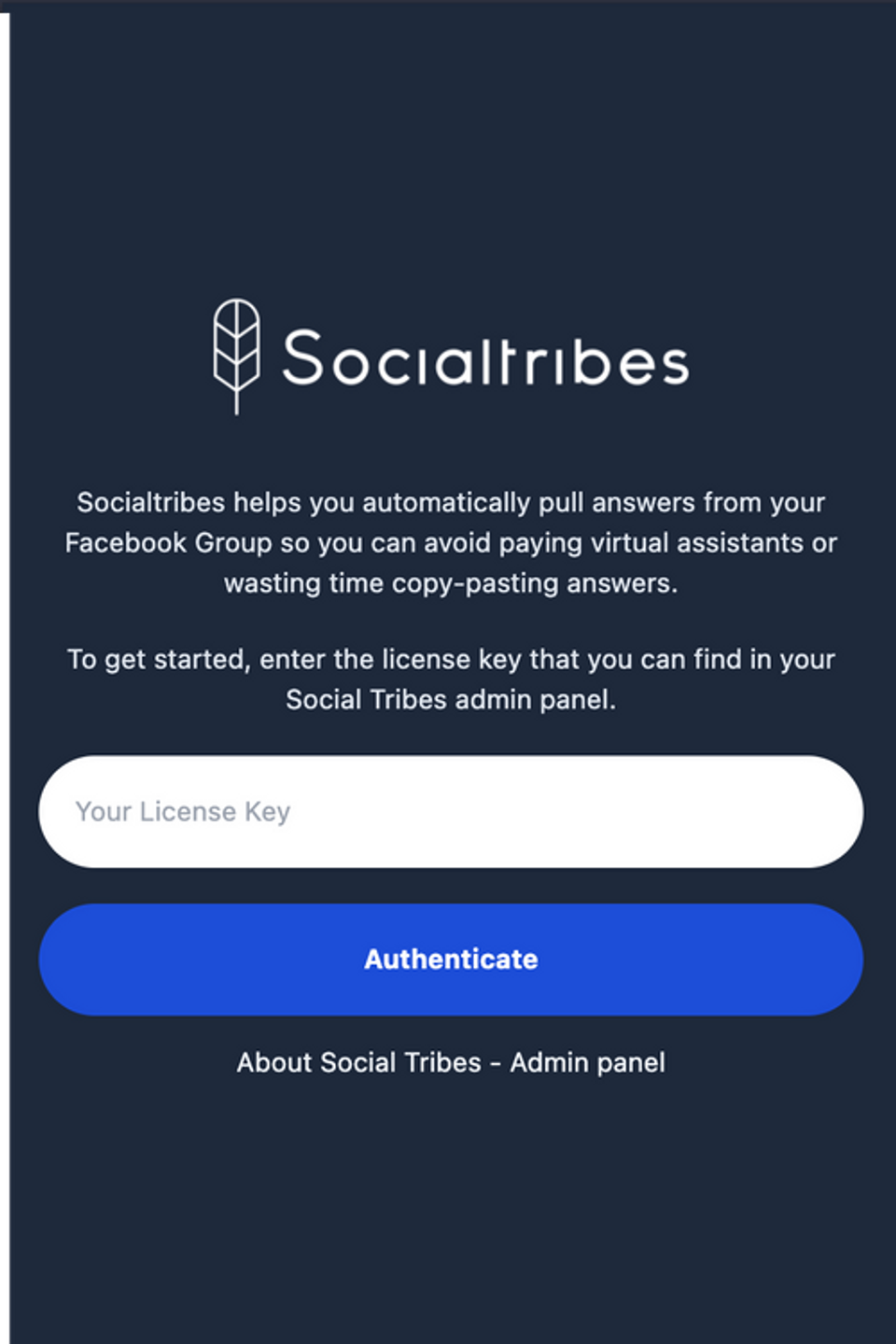 Authentication screenshot