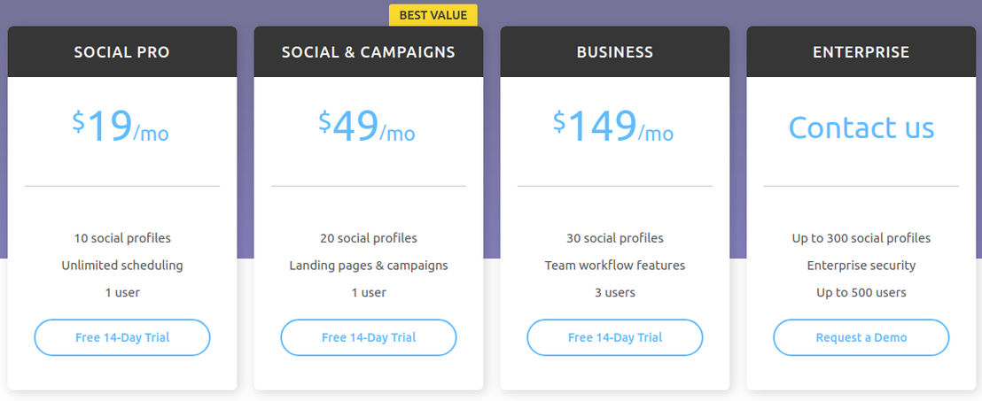 Sociamonials pricing