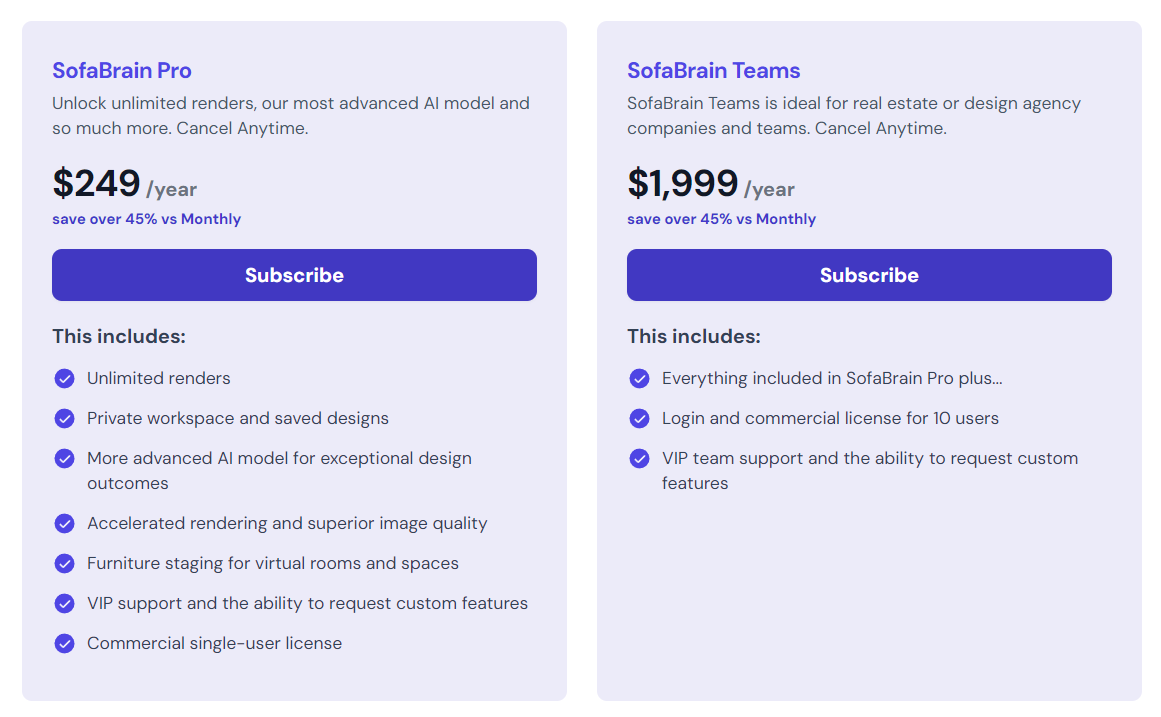 SofaBrain pricing