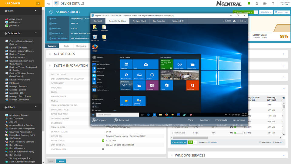 SolarWinds MSP Remote Monitoring & Management Demo - N-central MSP Connect Remote Control-thumb