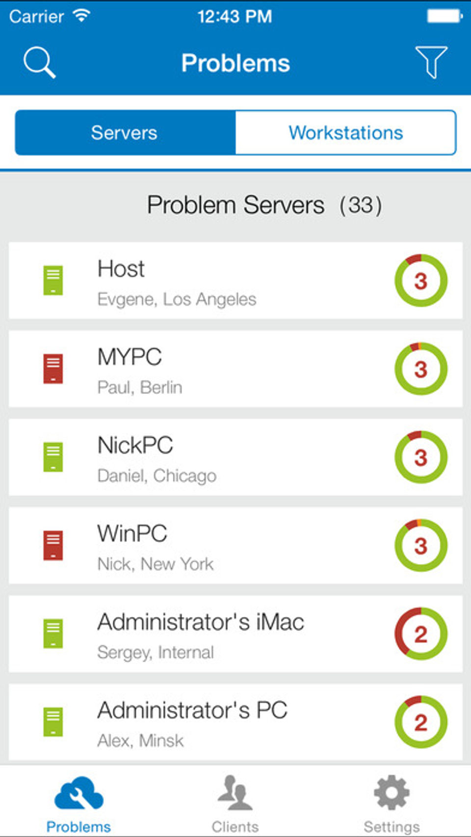 SolarWinds RMM screenshot: Users can track and manage issues with servers and workstations-thumb