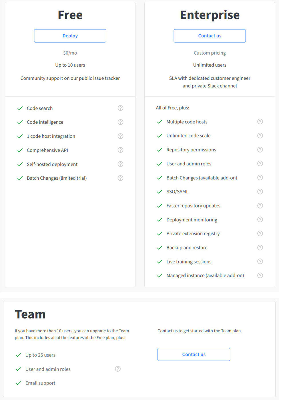 Sourcegraph pricing