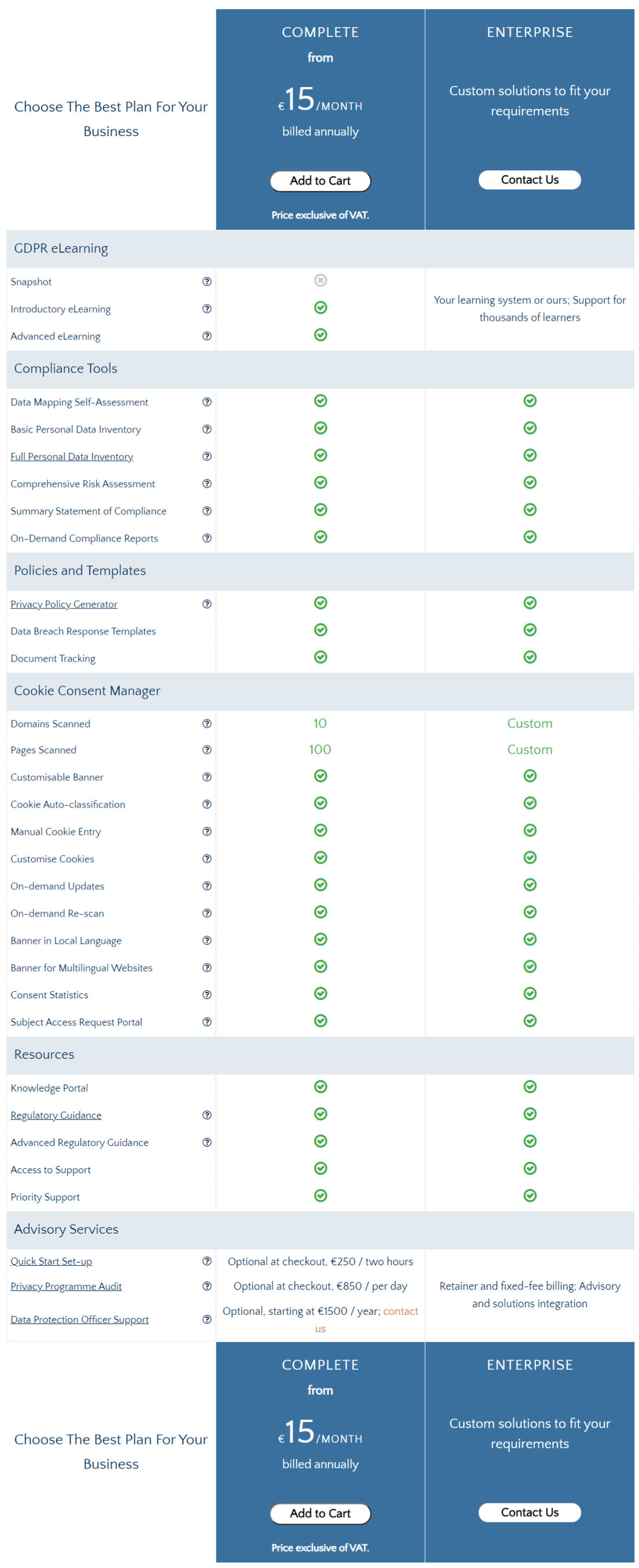 sovy-gdpr-privacy-essentials pricing