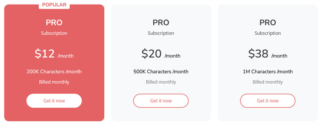 speechactors pricing