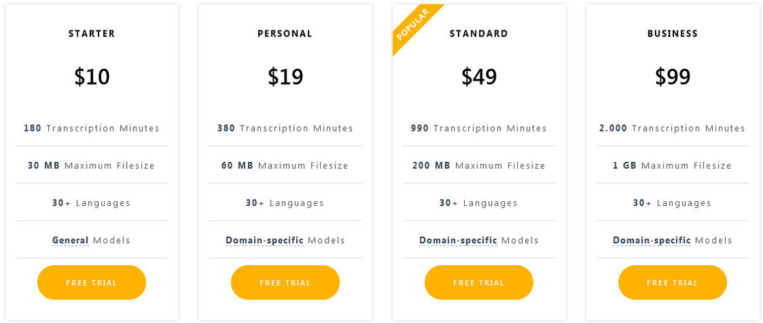 speechtext-ai pricing