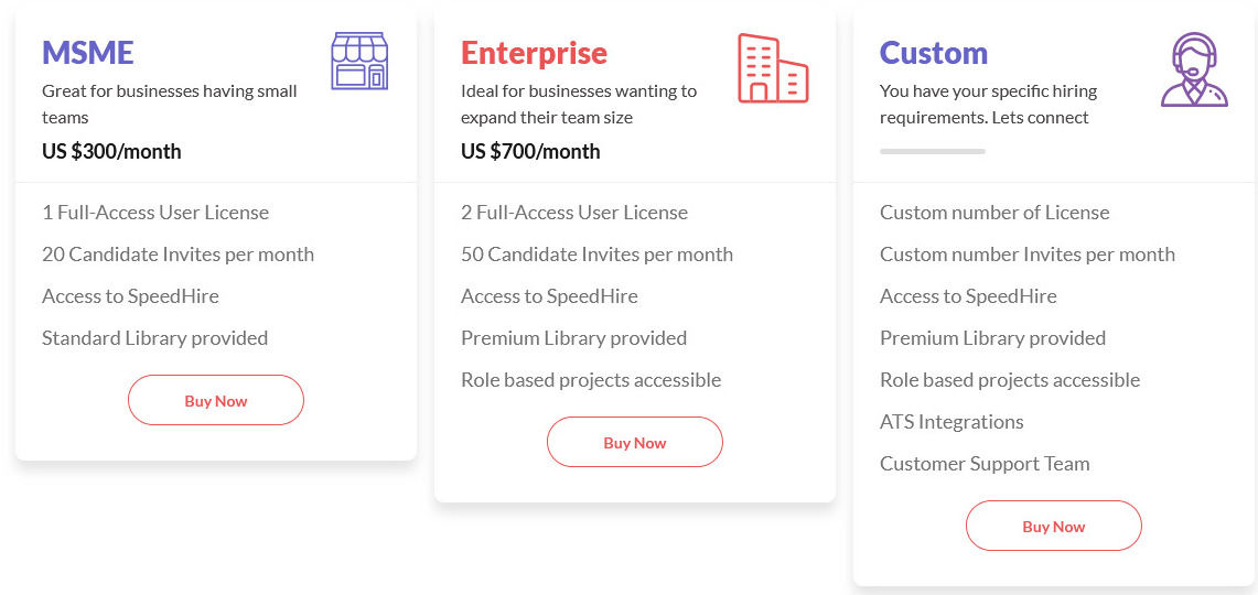 SpeedHire pricing