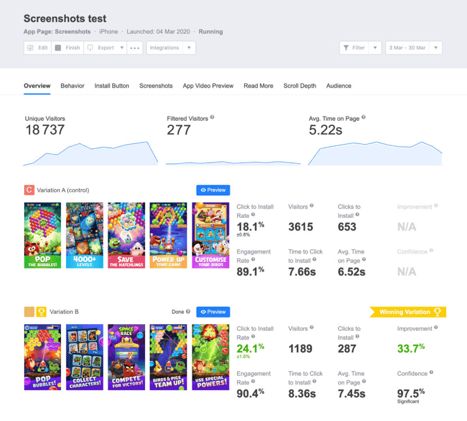 SplitMetrics screenshot