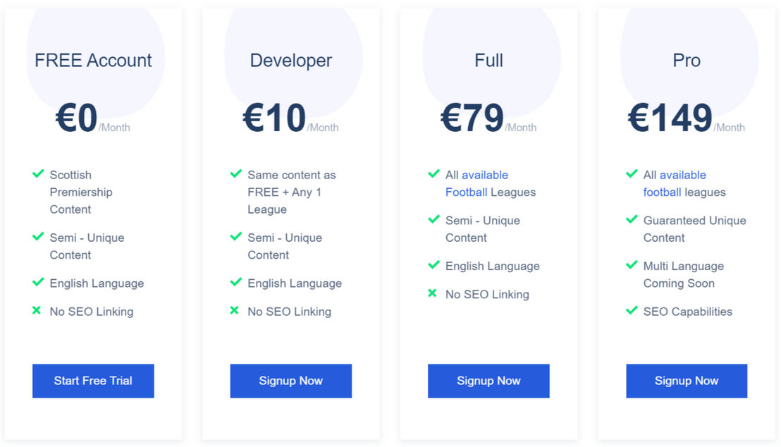 SportScribe pricing