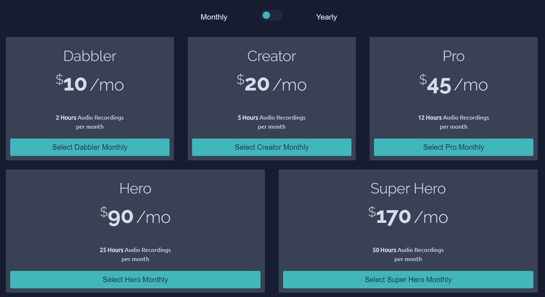 SquadCast pricing