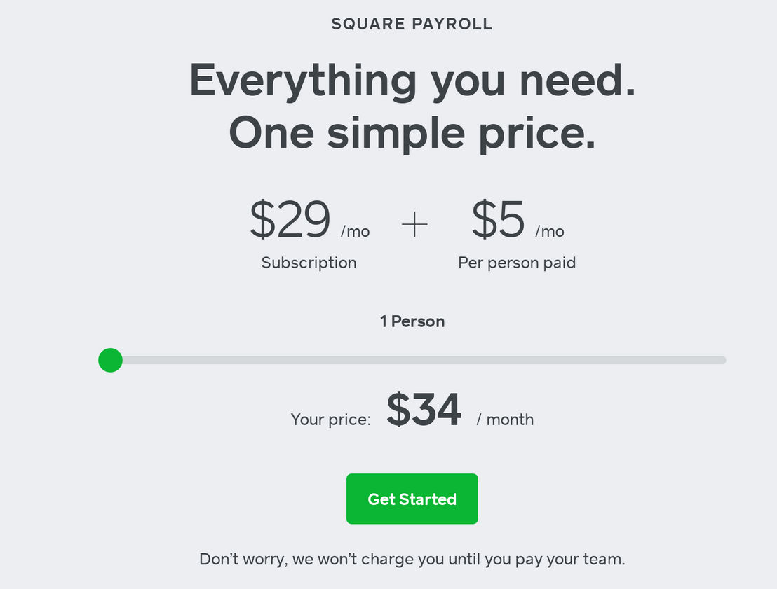 Square Payroll pricing