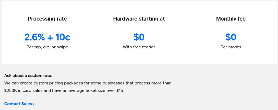 Square Point of Sale pricing