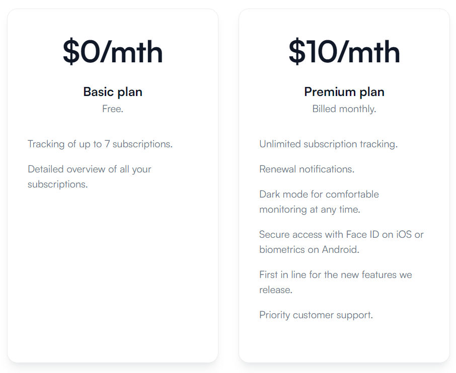 Subs pricing