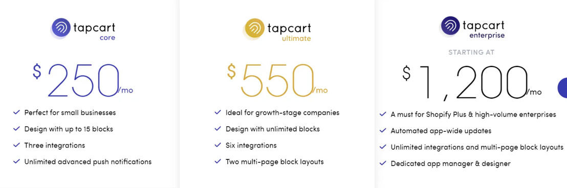 Tapcart pricing