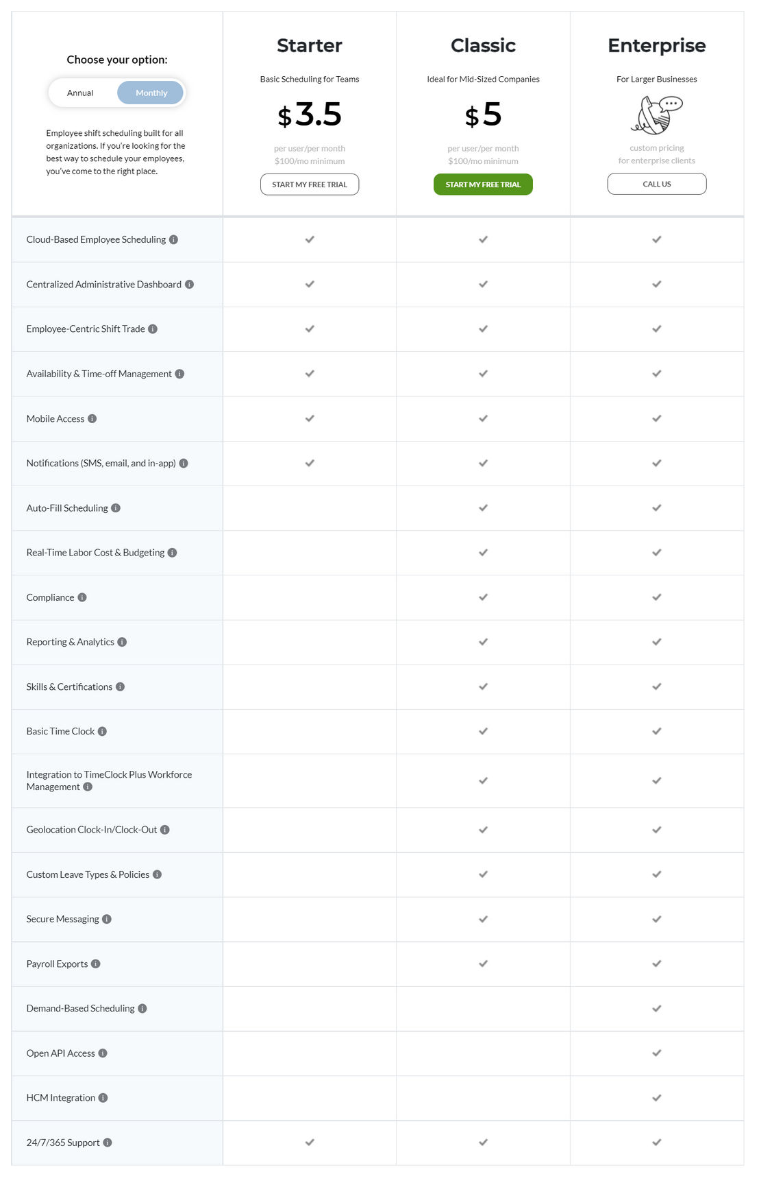 TCP Humanity Scheduling pricing