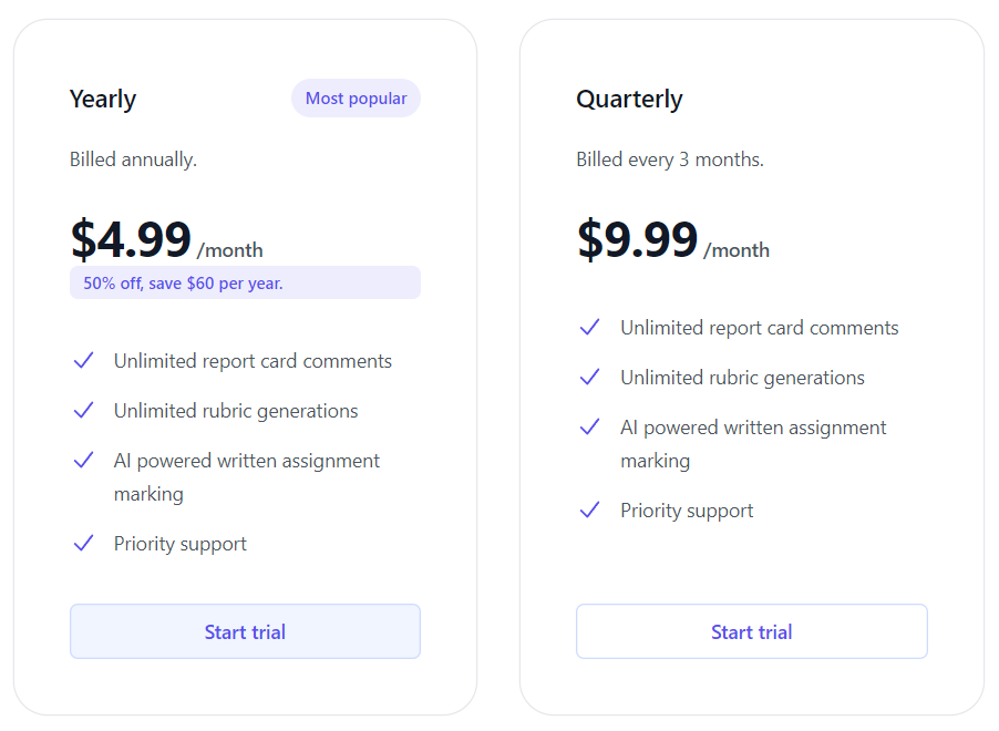 TeacherDashboard.ai pricing